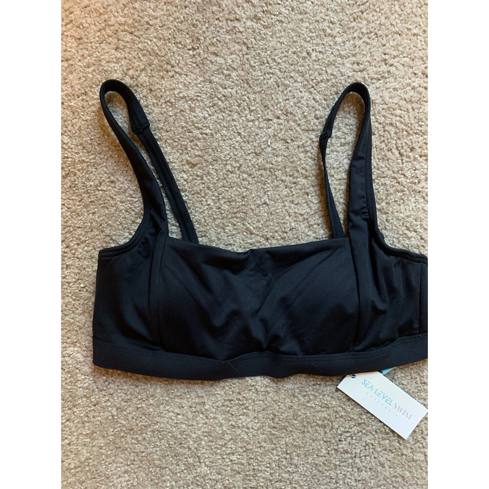 Sea Level Swim Australia Essentials Black Square Neck Top 6 NWT
